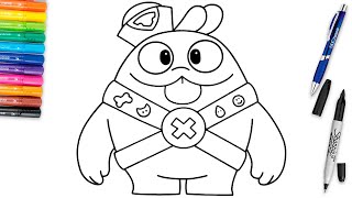 How To Draw Squeak Easy Step By Step | Brawl Stars Art Lesson