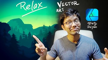 Forest Mountain vector art. Affinity Designer tutorial on iPad