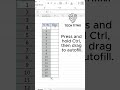 Excel Autofill Tricks: Press & Hold Ctrl + Drag | Class & Sequence Fill Techniques