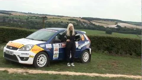 Louise Cook British Female Rally Driver on the roa...