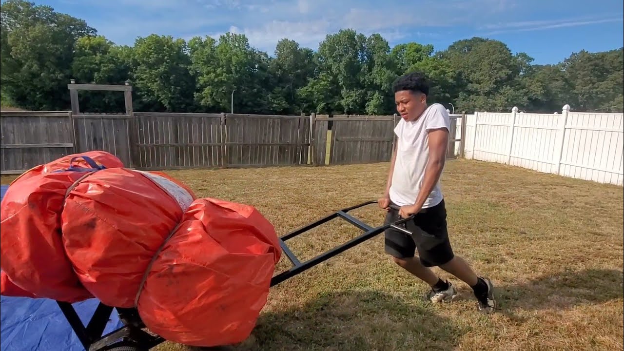 Delivering the 15ft Volcano Wave Water Slide / Last Minute Rental 