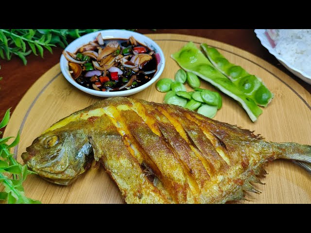 IKAN BAWAL GORENG CICAH KICAP MENU RINGKAS class=