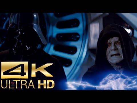 Darth Vader Kills Emperor Palpatine Scene [4k UltraHD] - Star Wars: Return of The Jedi