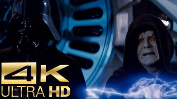 Darth Vader Kills Emperor Palpatine Scene [4k UltraHD] - Star Wars: Return of The Jedi