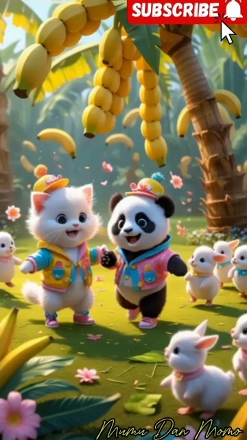 Kucing Dan Panda menari di kebun pisang #shorts #shortvideo #shortsvideo #trendingshorts #funny