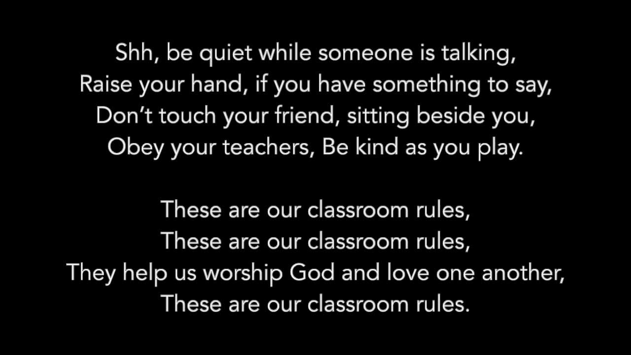 Classroom Rules Song YouTube