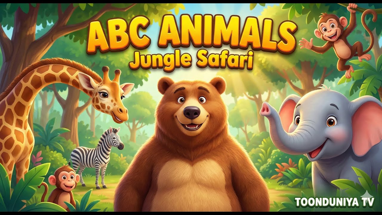 ABC Jungle Safari Animals Song 🐘🦁 | Learn Alphabet A to Z for Kids