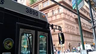 2008 Orion Vll NG Hybrid (#3890) on M7 Departs 57th Street Bus Stop Via 7th Avenue