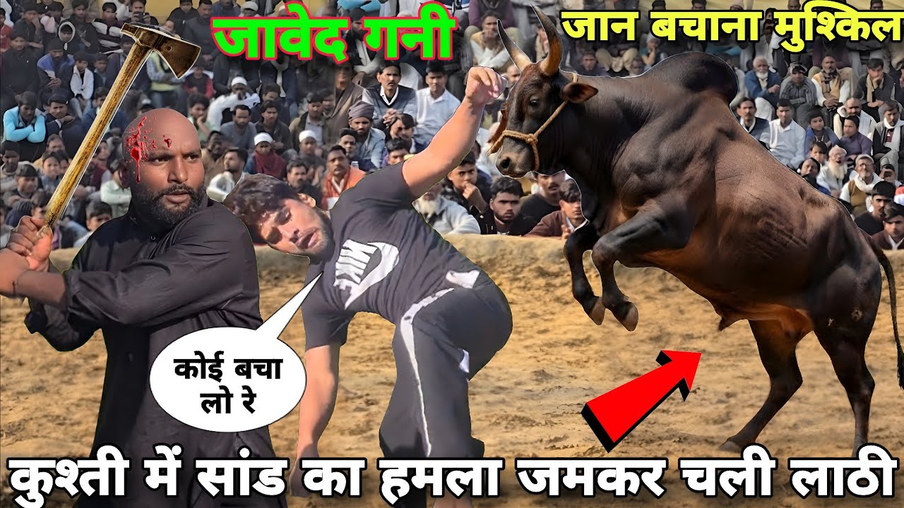 जावेद गनी की कुश्ती में क्यों चल गये लाठी डंन्डे/कुश्ती नहीं जमकर चली लट्ठबाजी/javed gani ki kushti