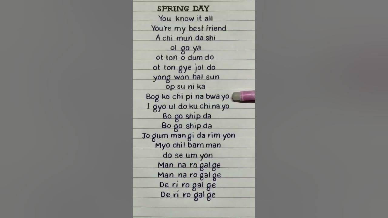 BTS - 'SPRING DAY'  💜 Lyrics (REQUESTED)  #lyrics #kpop #bts #shorts #shortsfeed