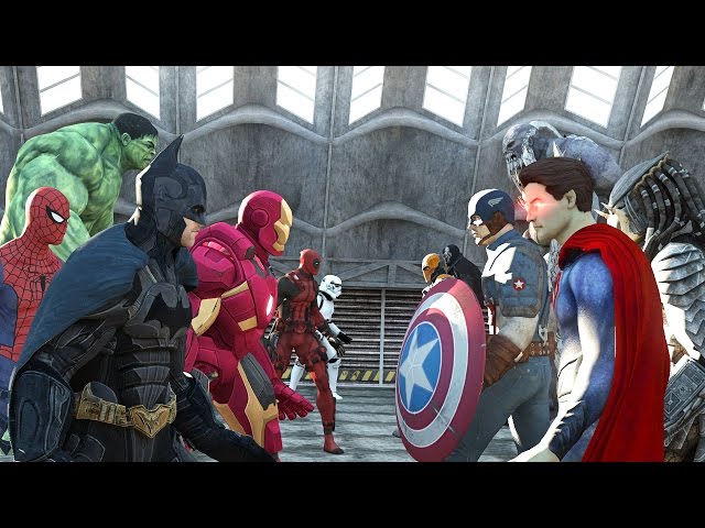 Batman vs Superman vs Captain America vs Ironman vs Hulk vs Deadpool vs Spiderman vs Goku class=