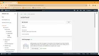 ordering food with aws bot using amazon lex screenshot 1
