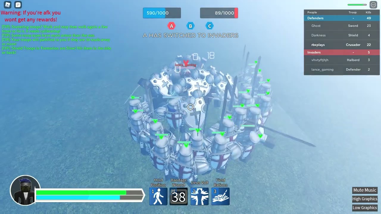 roblox warlords using crusader in fog of war