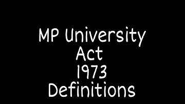 MPPSC Assistant Registrar Act Definitions