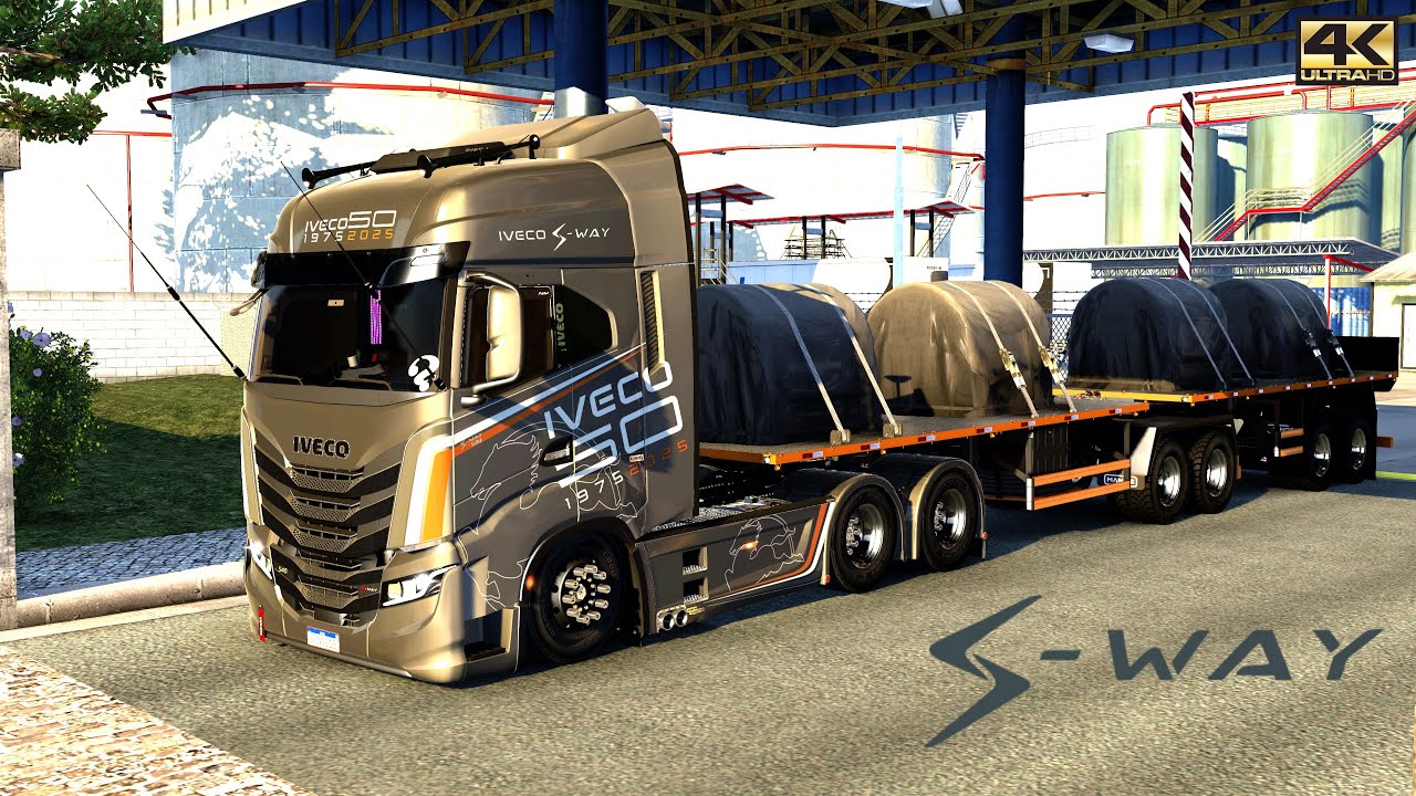 IVECO S-WAY BR Tóp no Puxe de Bobinas de Metal (36 t) Eldorado Construções Ets2 V1.54