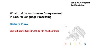 Barbara Plank -- ELLIS NLP Workshop