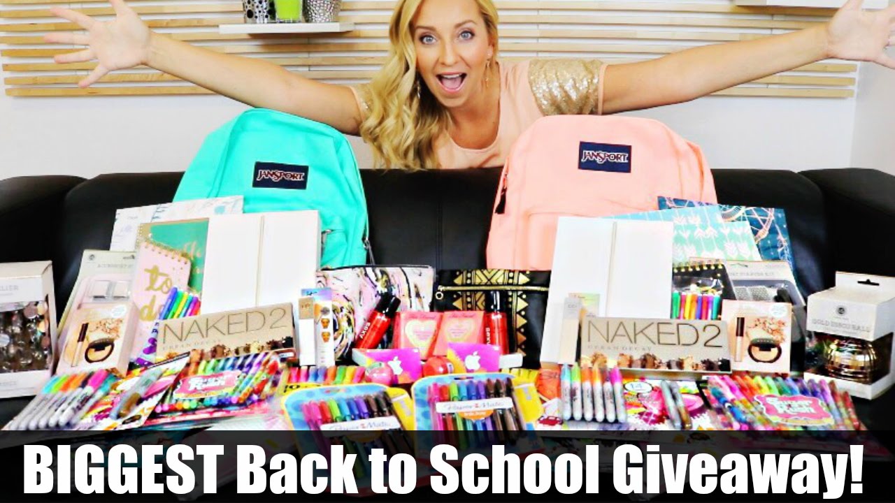 BIGGEST Back to School Giveaway Ever! 2016 (iPad Air 2, Jansport, School Supplies, Makeup & More!)