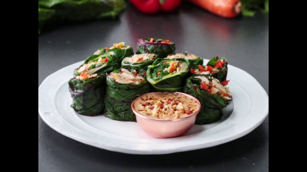 Asian Collard Green Wrap healthy dinner recipes for weight loss by