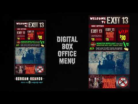 Exit 13 Haunted House 2018 Digital Box Office Menu