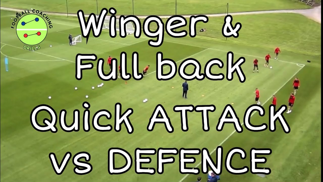 FOOTBALL - Winger and Full Back Drill - Attack vs Defence drill football/soccer drills