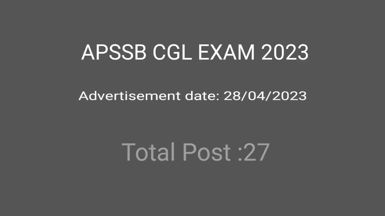 DATESHEET OF APSSB CGL EXAM 2023 || UDC Vacancies in Arunachal Pradesh|| CGLE 2023 