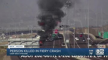 1 dead after car catches on fire following crash on Loop 202 near 17th Avenue