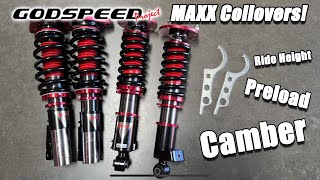 Godspeed MAXX Coilovers Quick Adjustment/Installation Guide 2023! Preload, Ride Height & Camber!