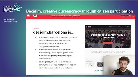 Decidim, Creative Bureaucracy Through Citizen Participation