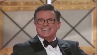 Stephen Colbert singing at the Emmy Awards 2017