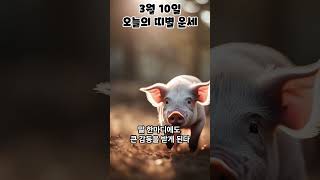 3월 10일 오늘의 띠별 운세_돼지띠 #shorts