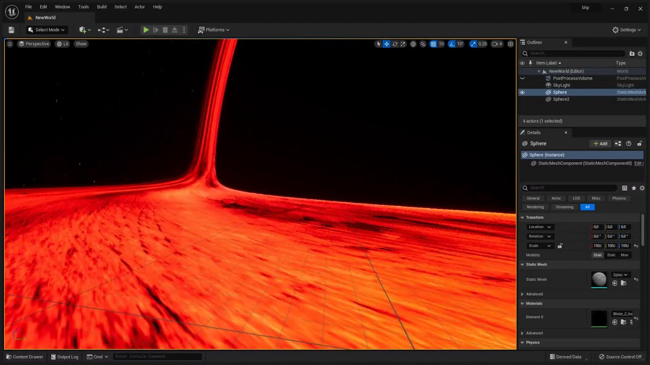 Ue5 ray tracing black hole test youtube