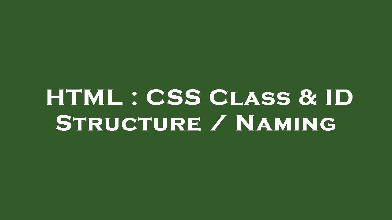 Html Css Class Id _ Html Id属性 Css – FCKK