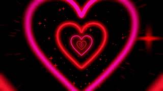 4 Hours Neon led lights Heart Tunnel Particles Background | Heart Background Disco Red TV wallpaper