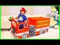 Ryan pretend play with Fire Truck Vehicle Play Tent