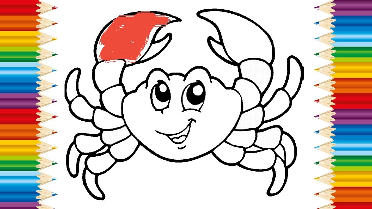 Download CRAB Coloring pages for KIDS and Learning How to Draw Crab ...