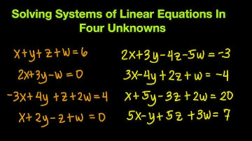 Solving Systems of Linear Equations In Four Unknowns Using Elimination and Substitution Method