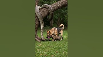 Python Attacks Puppy #AnimalRescue #MotherDogHero #PythonAttack #shortsfeed