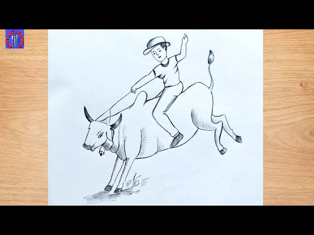 Young Rodo Schech Easy Bull Rider Drawing