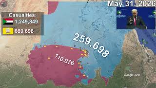 Sudanese Civil War: Every day to August 1st, 2026 using Google Earth