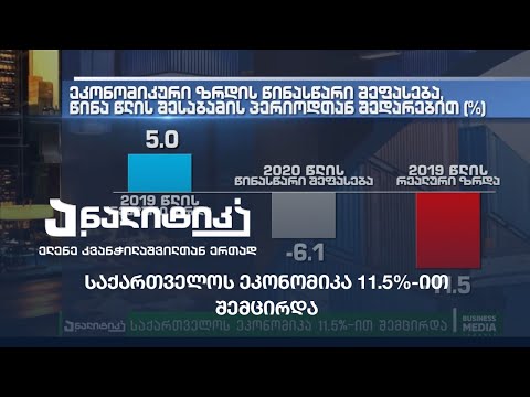 საქართველოს ეკონომიკა 11.5%-ით შემცირდა /  რამდენით გაიზრდება 2021 -ში ეკონომიკა