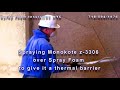 Nyc spraying monokote z3306 over spray foam to give it a thermal barrier