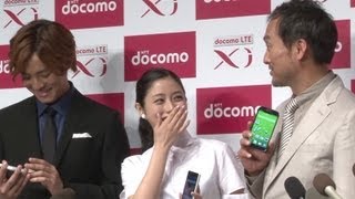 石原さとみ、渡辺謙、松坂桃李　囲み会見に登場！　NTTドコモ13年夏モデル発表会