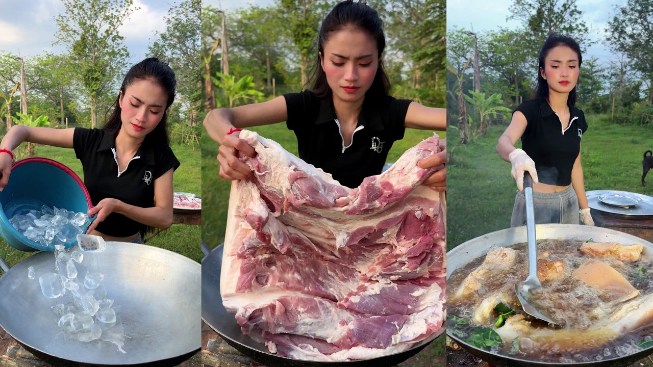 Amazing cooking pork deep fried braised recipe - YouTube