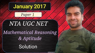 January 2017 | Mathematical Reasoning & Aptitude | NTA UGC Net Paper 1 | Zero Square | PYQ Solution