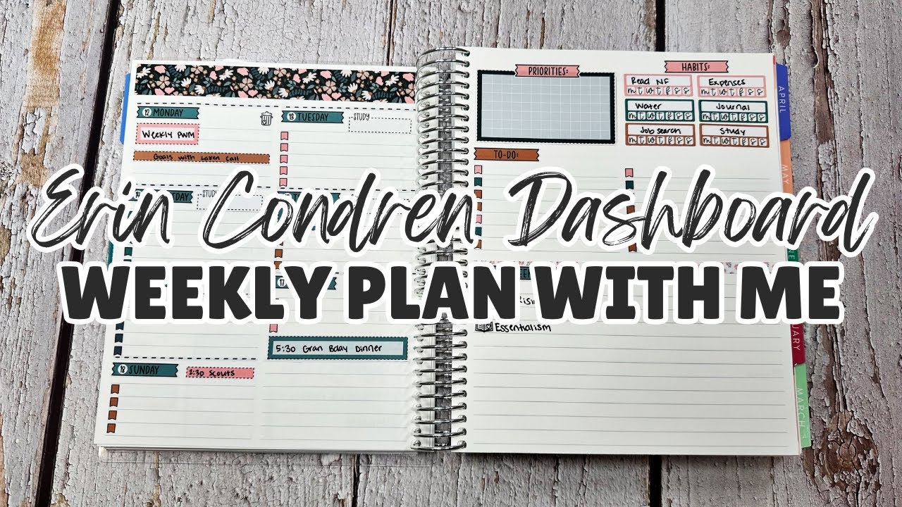 Еженедельный план со мной | С 12 по 18 января | Ежедневник-панель от Эрин Кондрен