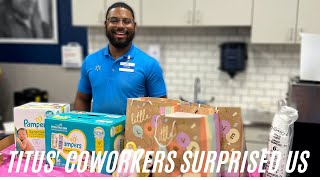 Titus' Coworkers Gave Him A Mini BABY SHOWER!😂 || Second Baby Shower Haul || Ashley and Titus