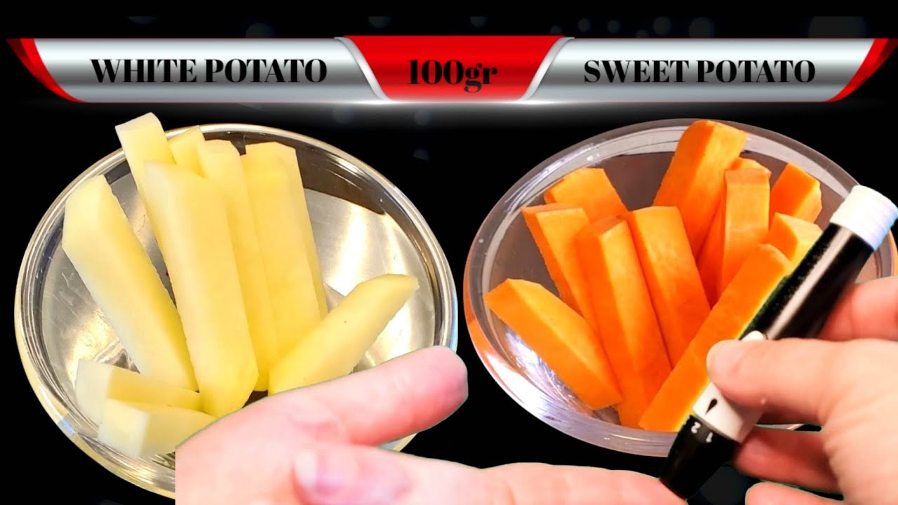BLOOD SUGAR TESTING FOOD SWEET POTATO vs. WHITE POTATO YouTube