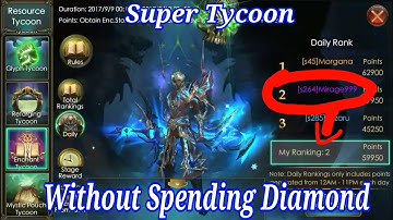 Super Tycoon, without spending Diamond!!! Legacy of discord