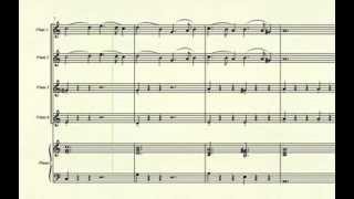 Greensleeves to a Ground - for 4-part flute ensemble with piano chords