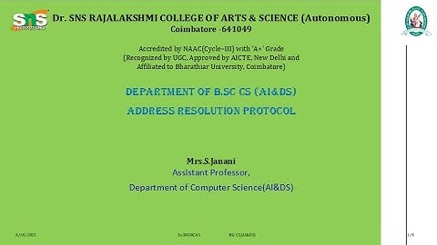Address Resolution Protocol | Computer Networks | SNS Institutions